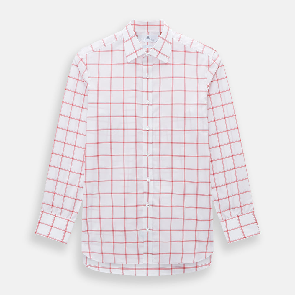 Coral Grid Check Mayfair Shirt