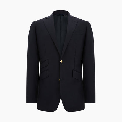 Short Navy Single Breasted Classic Blazer Image 4