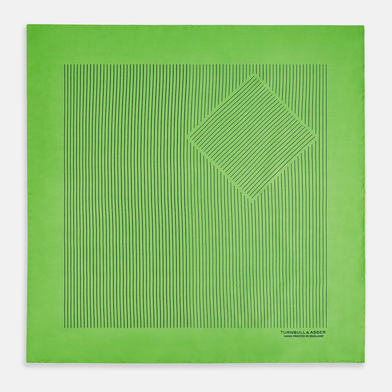 View 3 of product Fern Green Stripe Silk Pocket Square