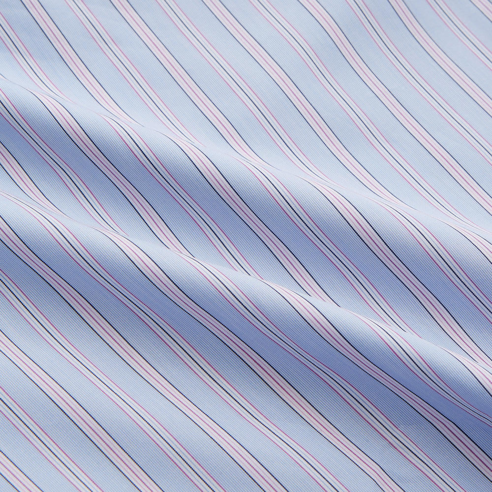 Blue and Pink Stripe Poplin Cotton Nightshirt