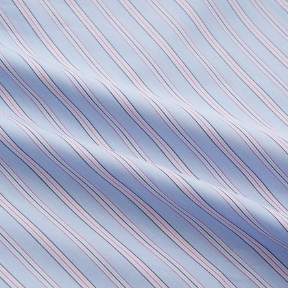 Blue and Pink Stripe Poplin Cotton Nightshirt Image 3