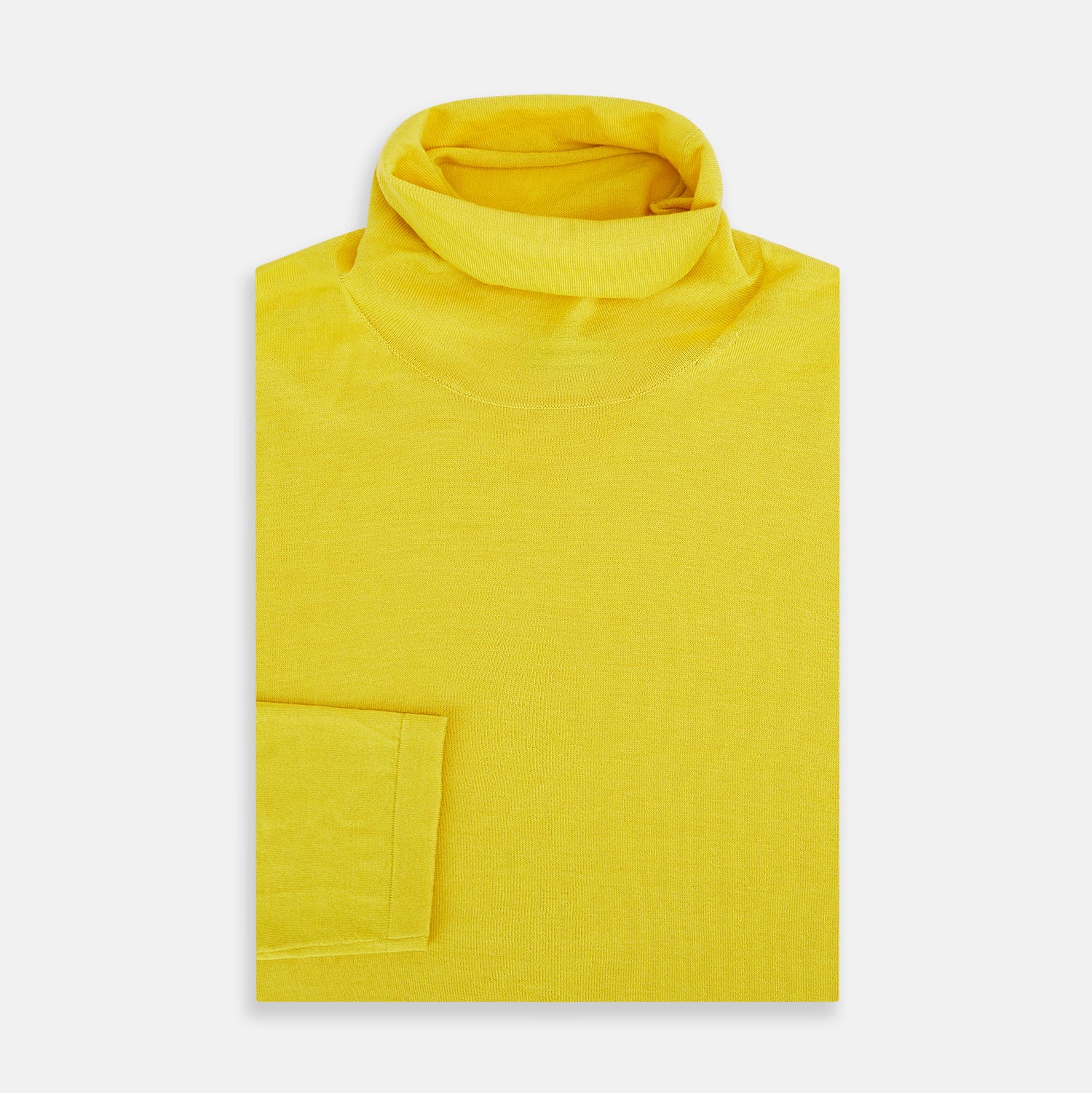 View 4 of product Canary Yellow Fine Merino High Neck Jumper