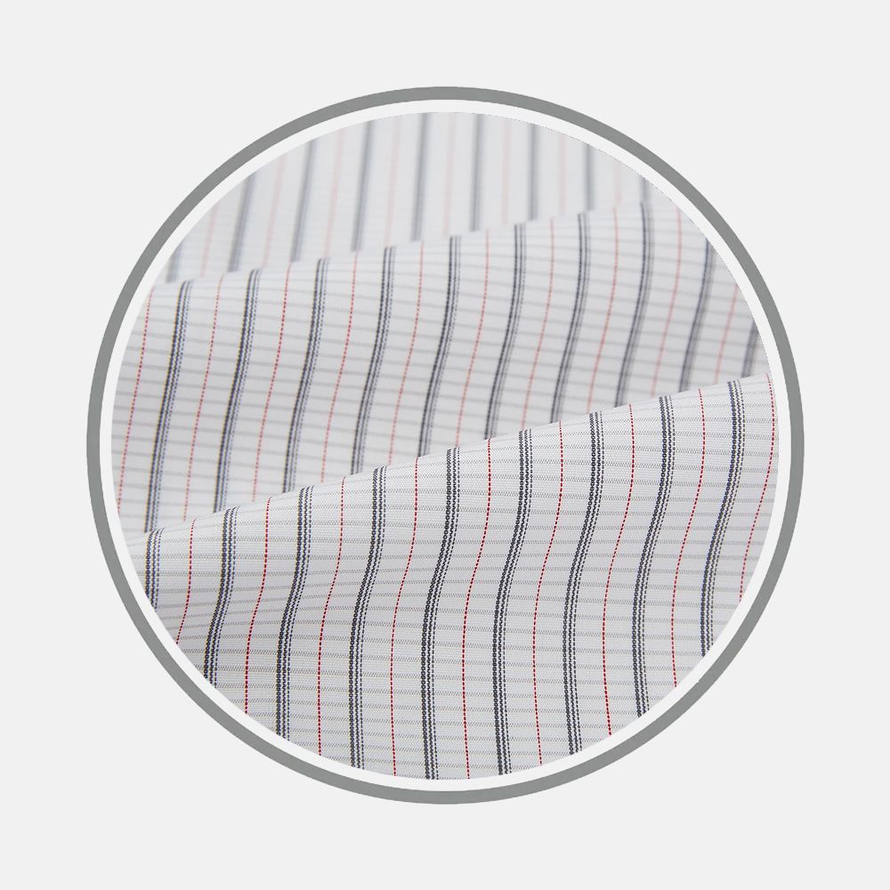 Red and Navy Graph Check Fabric