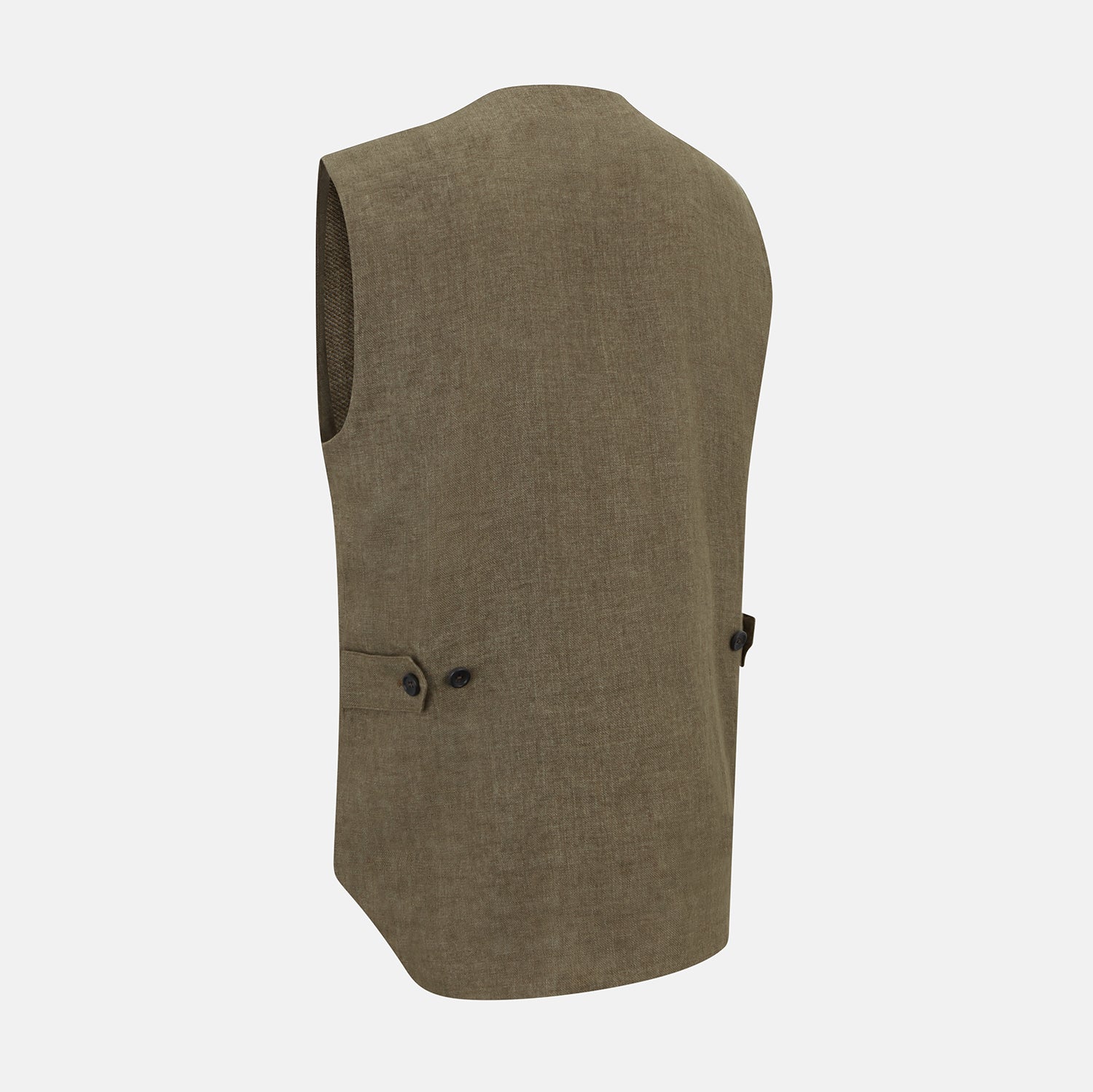 View 4 of product Olive Linen Twill Waistcoat