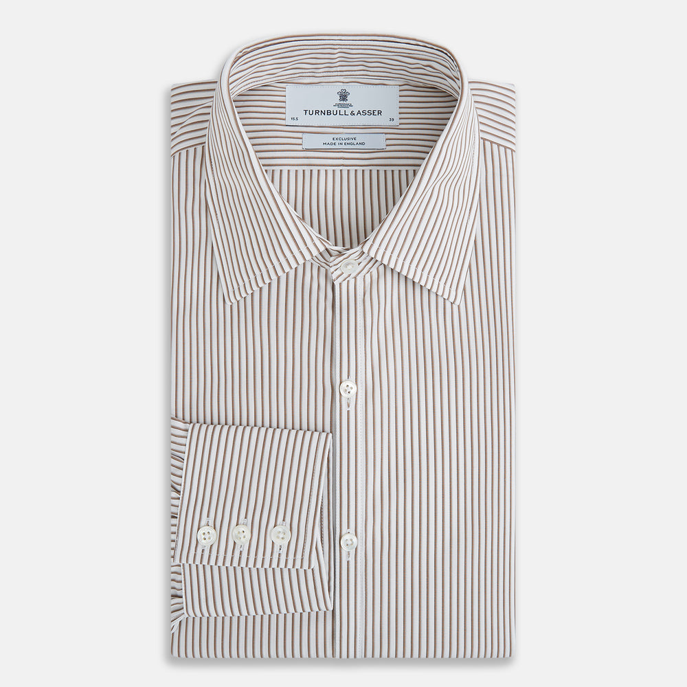 Coffee Multi Stripe Westminster Shirt