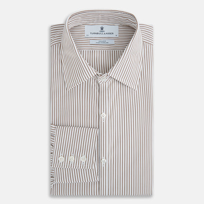 Coffee Multi Stripe Westminster Shirt Image 4