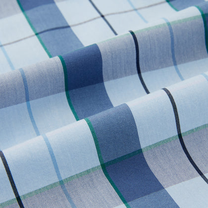 Blue Multi Check Pyjama Shirt Image 5