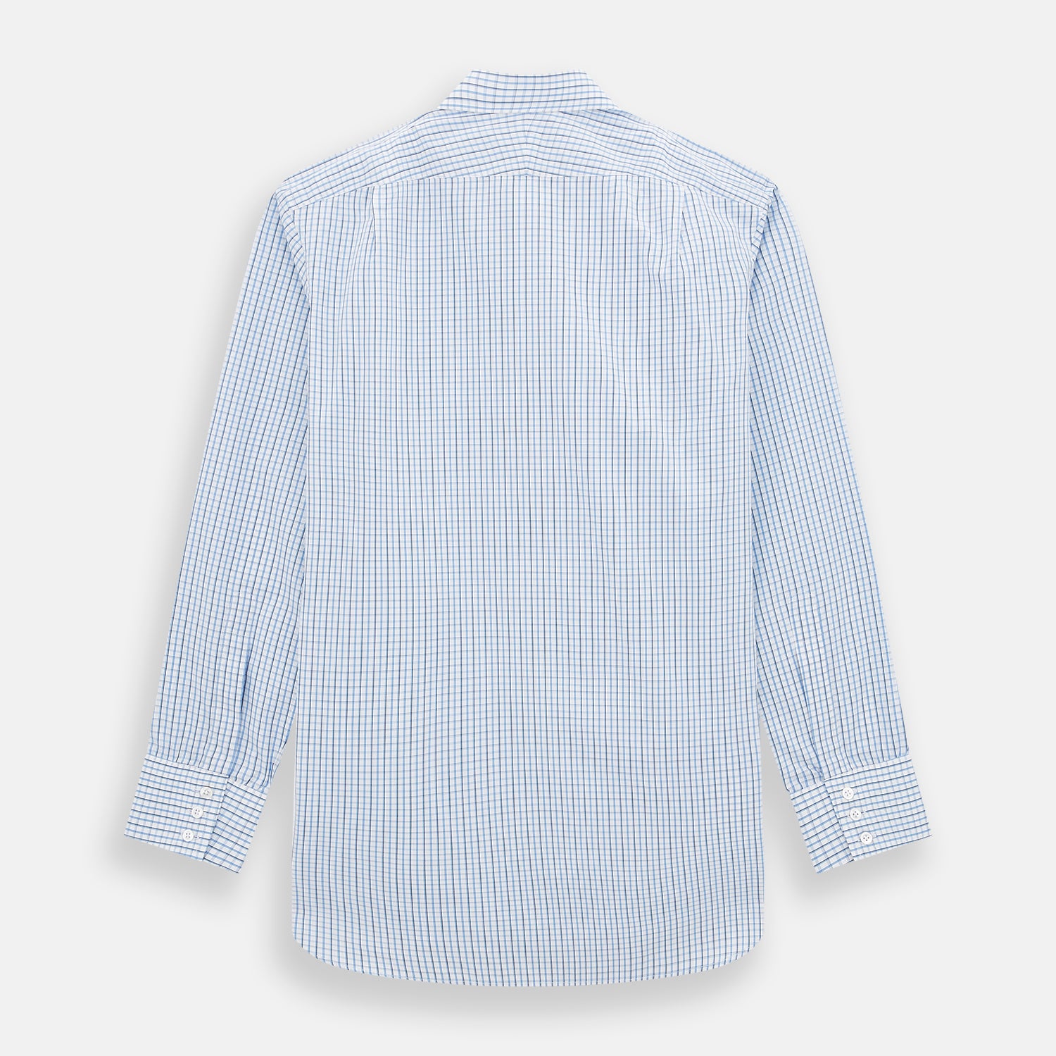 View 3 of product Blue and Navy Tattersall Check Mayfair Shirt