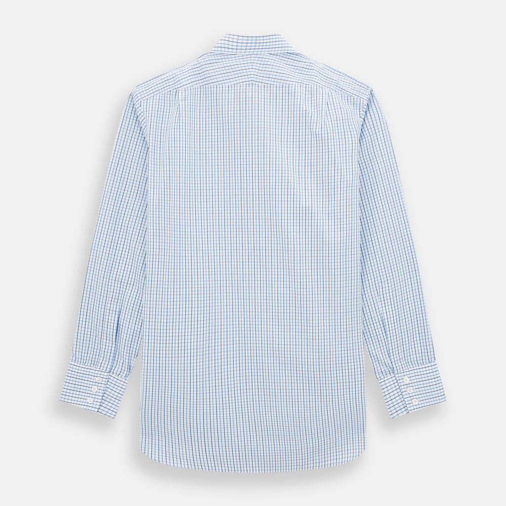 Blue and Navy Tattersall Check Mayfair Shirt