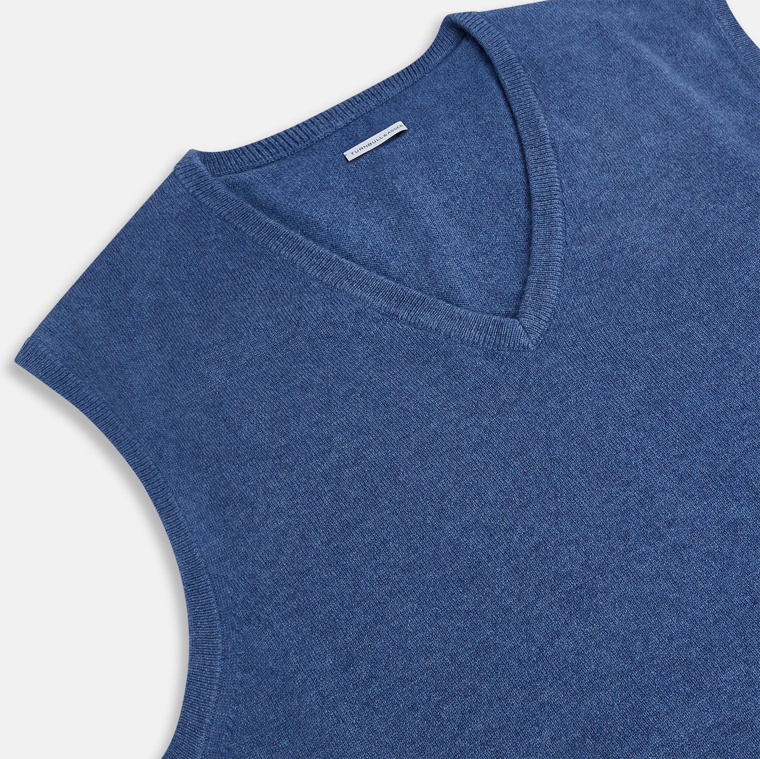 View 2 of product Blue V-Neck Sleeveless Cashmere Vest
