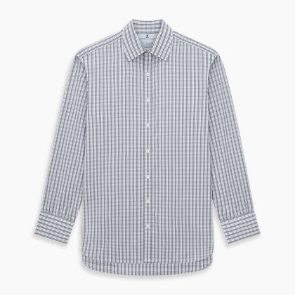 Navy Multi Check Mayfair Shirt Image 6
