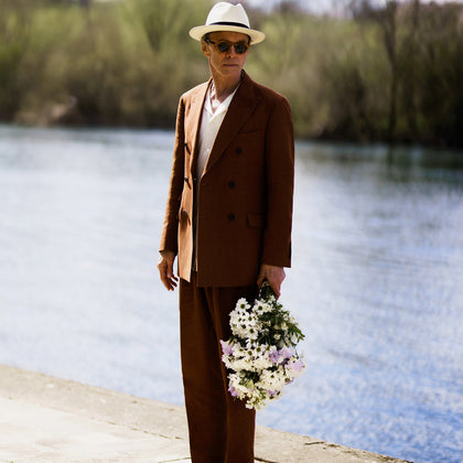 Rust Linen-Wool-Silk Bertie Blazer Image 2