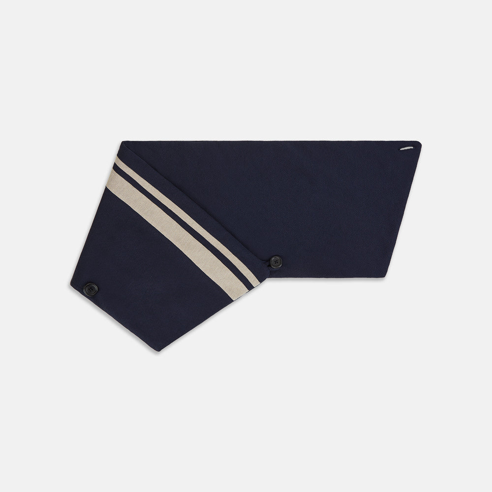 Navy and Sand Stripe Neck Warmer