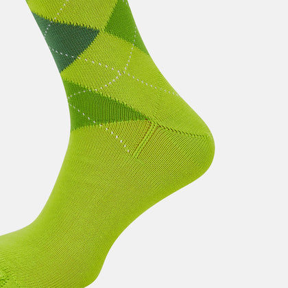 Lime Check Mid-Length Socks Image 3