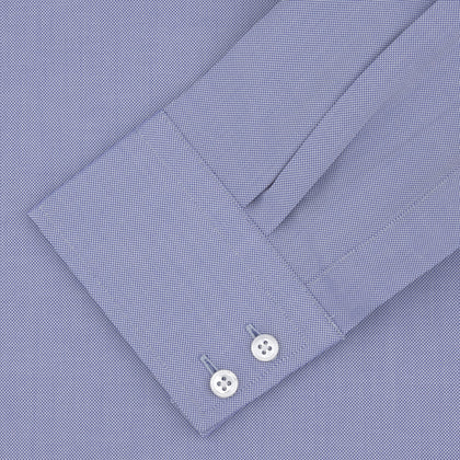 Tailored Fit Blue Royal Oxford Cotton Shirt with Kent Collar and 2-Button Cuffs Image 3