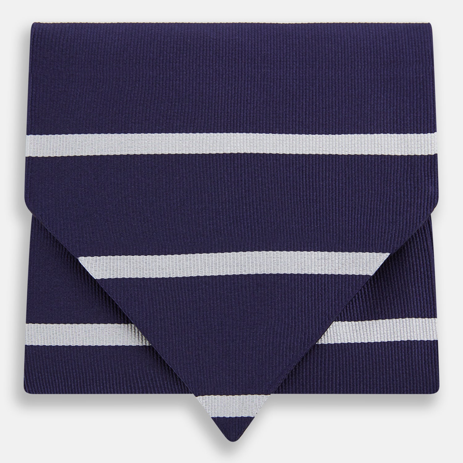 View 1 of product Silver Stripe and Navy Silk Cravat