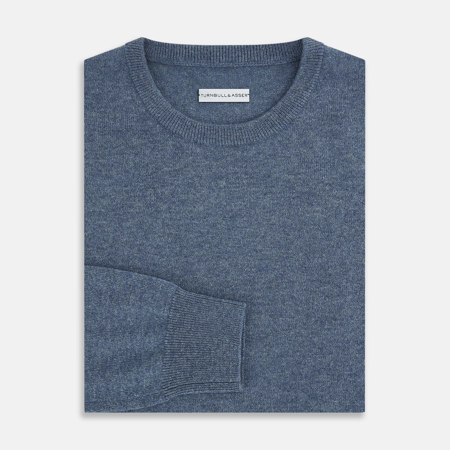 View 4 of product Pacific Blue Cashmere Round Neck Jumper