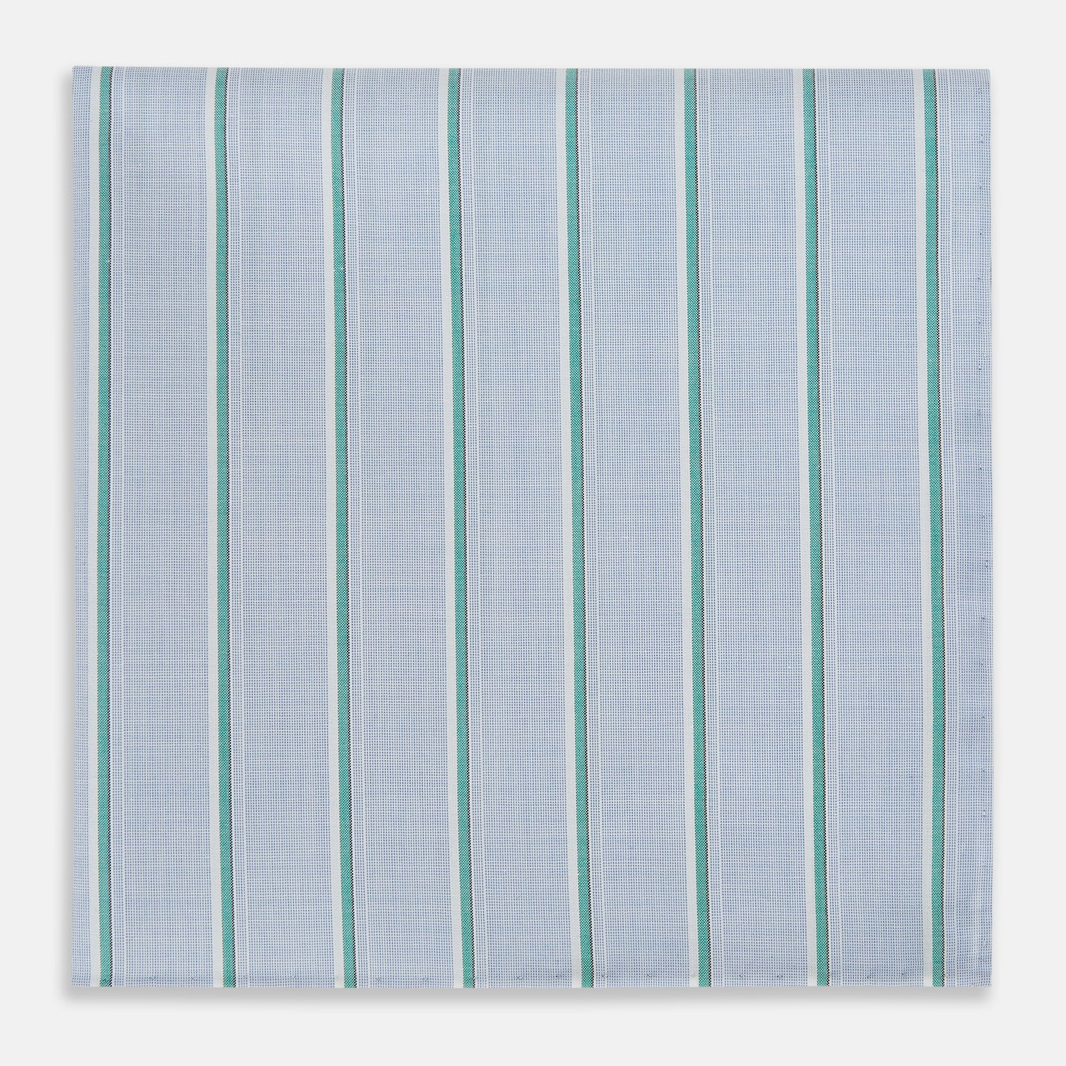View 1 of product Blue and Green Multi Stripe Hand-Rolled Handkerchief