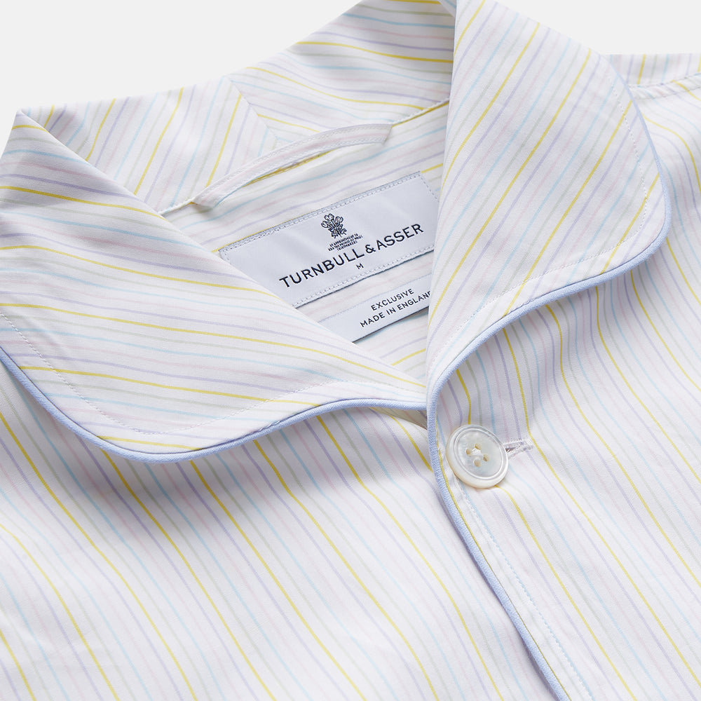 Yellow Multi Stripe Cotton Quin Pyjama Set
