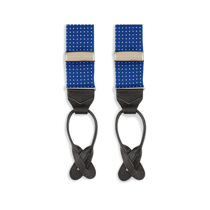 Royal Blue Small Spot Adjustable Silk Braces Image 2