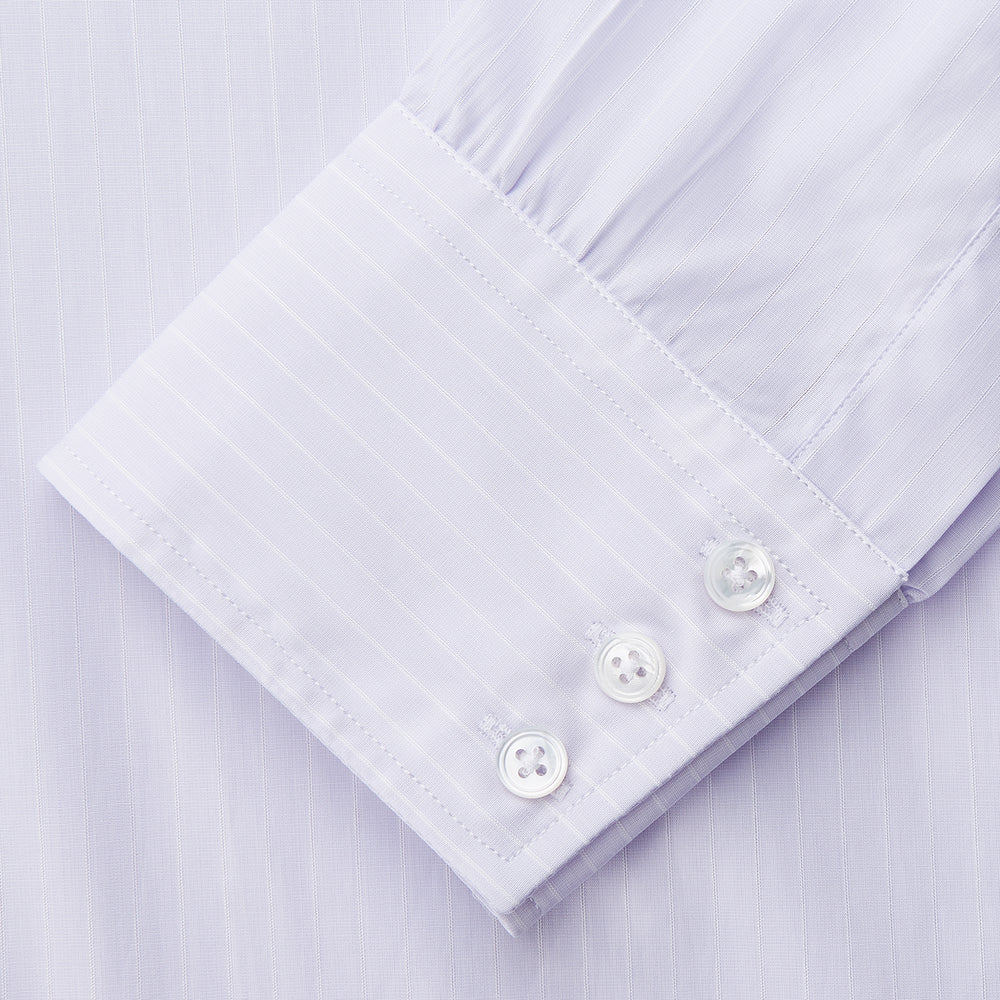Soft Lilac Stripe Cotton Regular Fit Mayfair Shirt