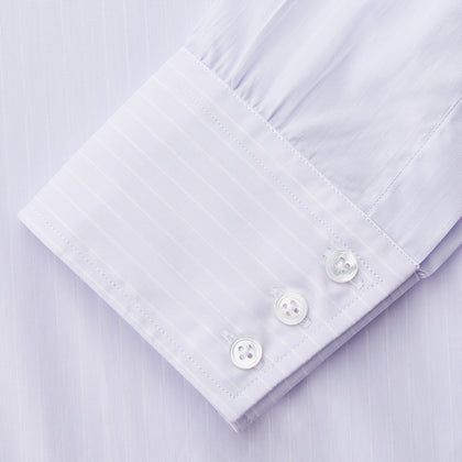 Soft Lilac Stripe Cotton Regular Fit Mayfair Shirt Image 2