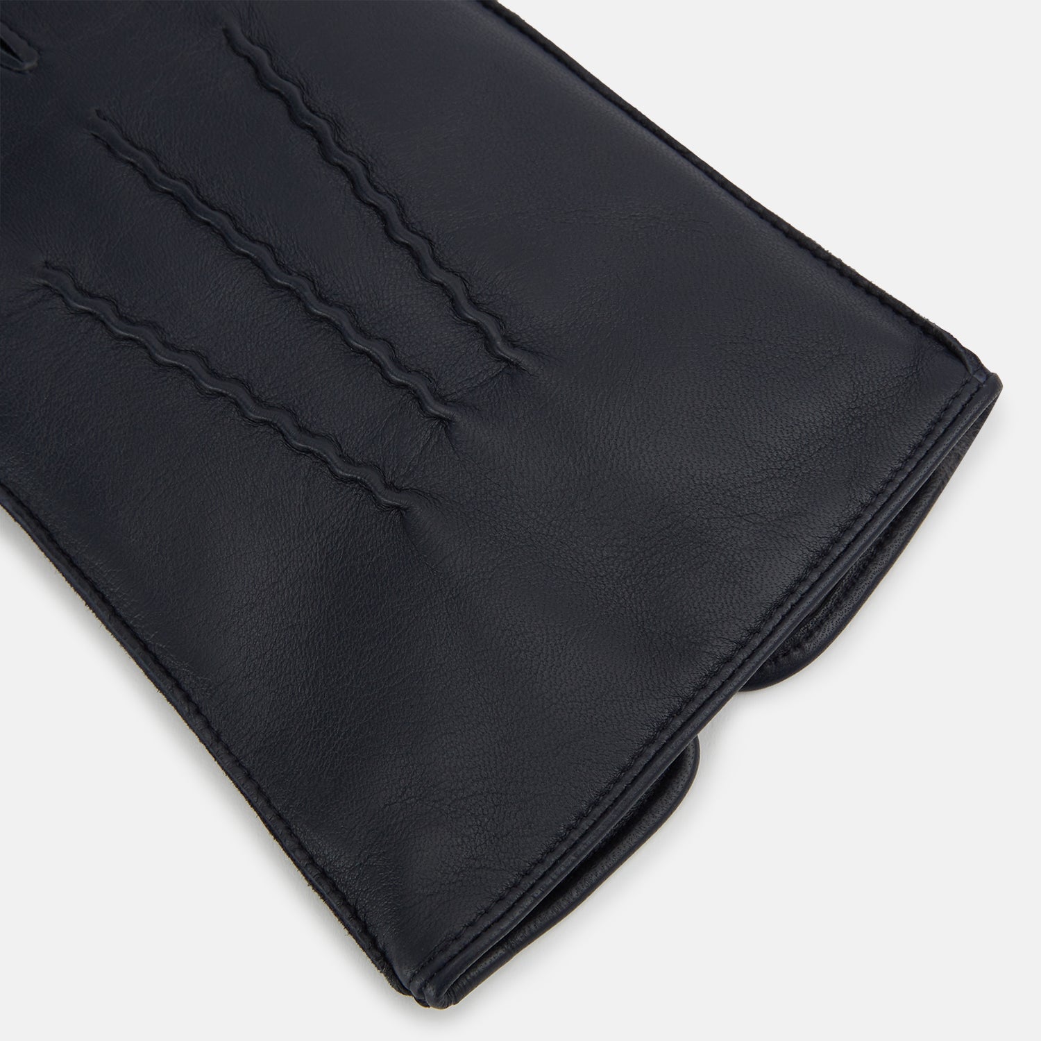 View 2 of product Navy/Grey Fur-Lined Hairsheep Leather Touchscreen Gloves