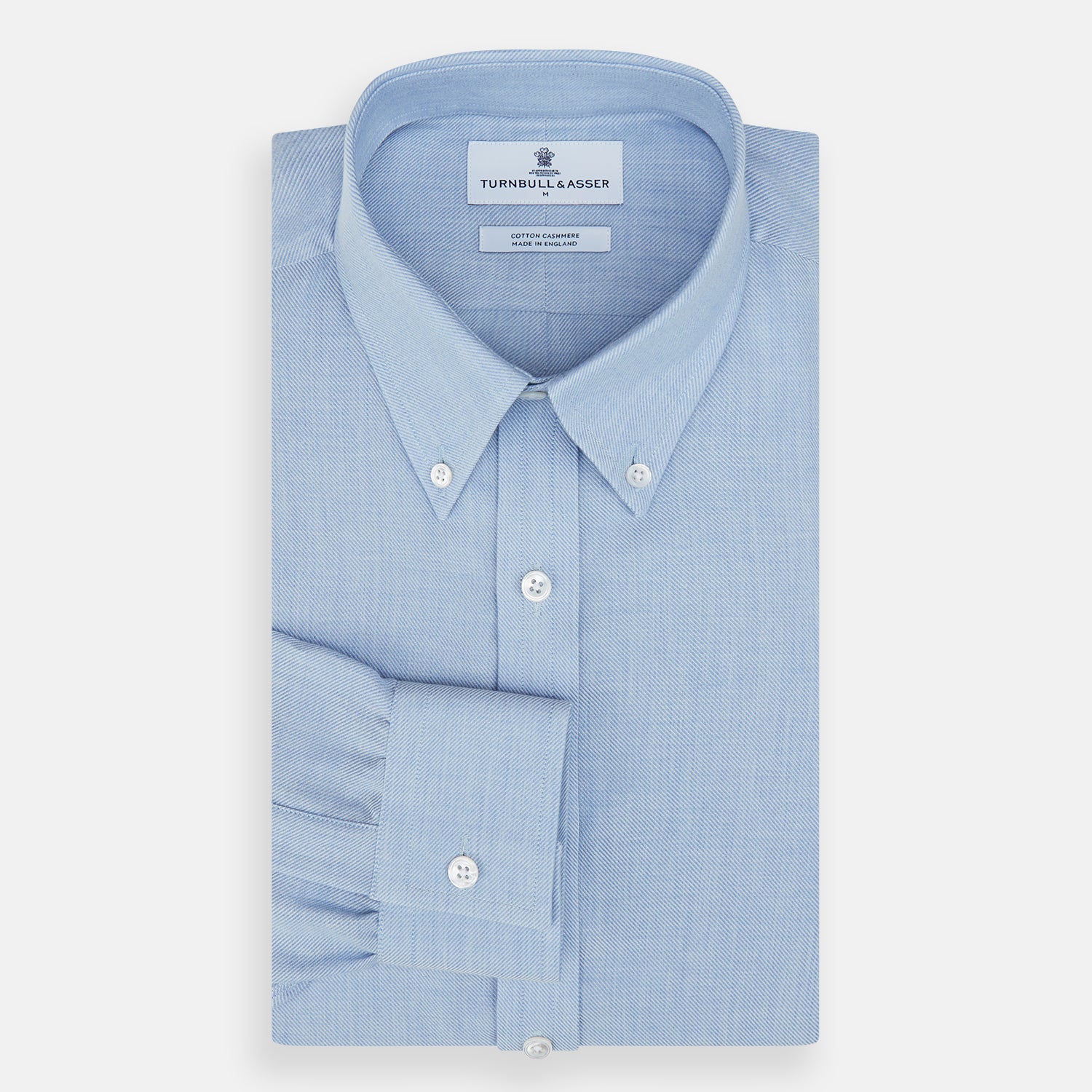 View 4 of product Pale Blue Cotton Cashmere Dorset Collar Richmond Shirt
