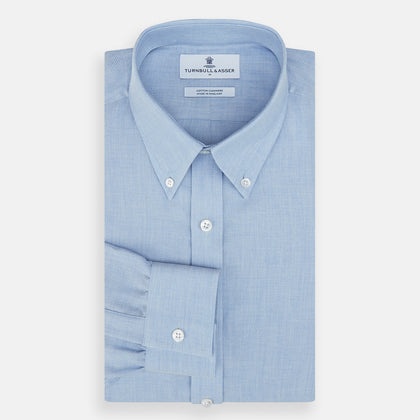 Pale Blue Cotton Cashmere Dorset Collar Richmond Shirt Image 3