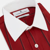 View 2 of product Dark Red Track Stripe Shirt with Contrast T&A Collar and Cuffs