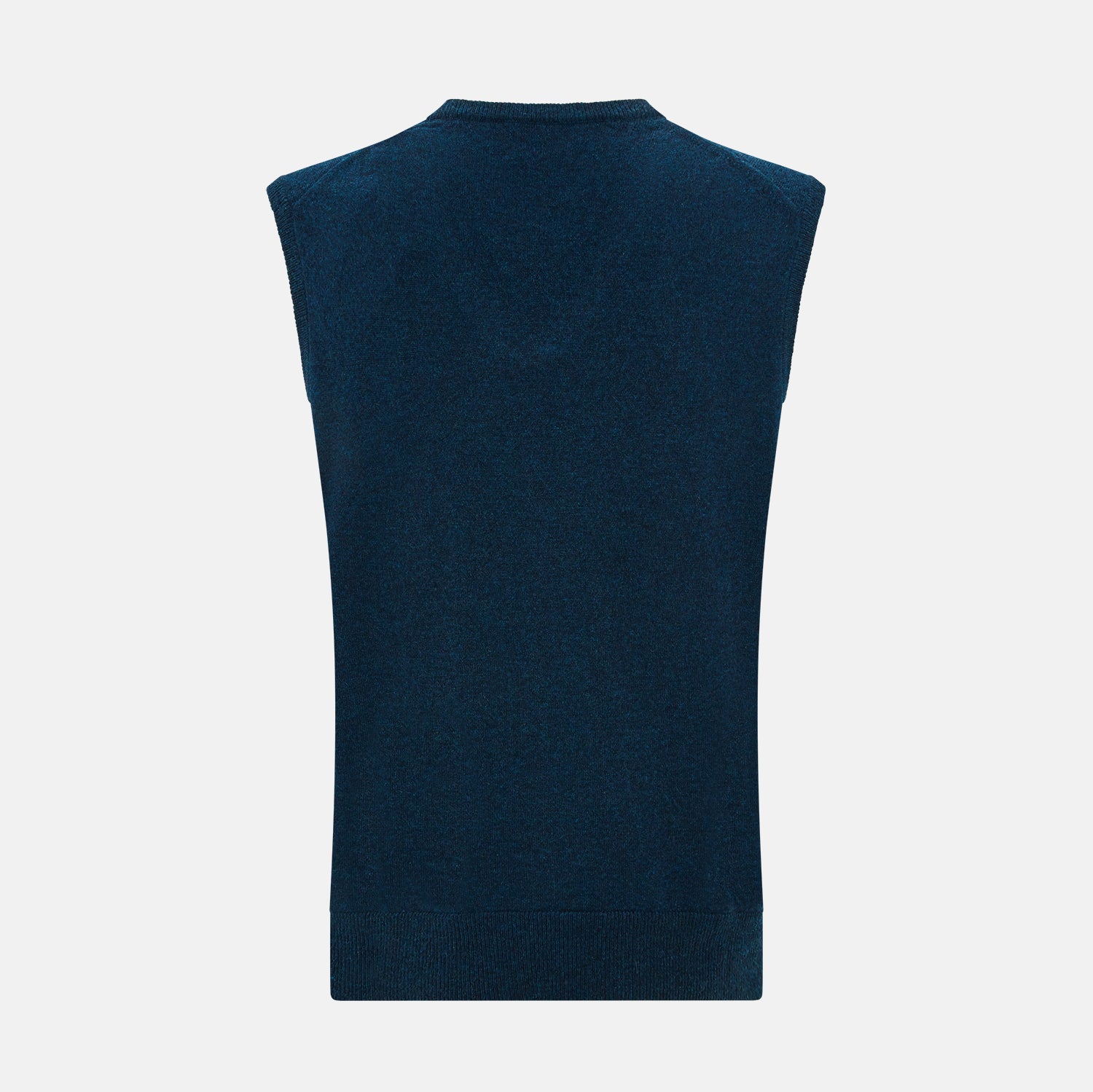 View 3 of product Dark Green Melange Cashmere V-Neck Vest