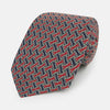 View 1 of product Red and Navy Weave-Patterned Printed Silk Tie