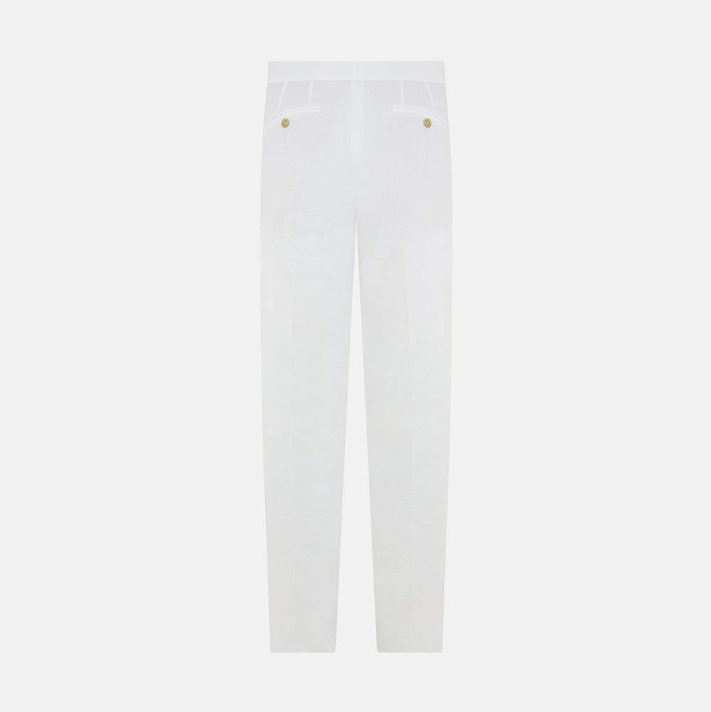 White Linen Henry Trousers