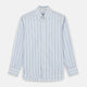 Blue Multi Stripe Wool Blend Weekend Fit Hayne Shirt