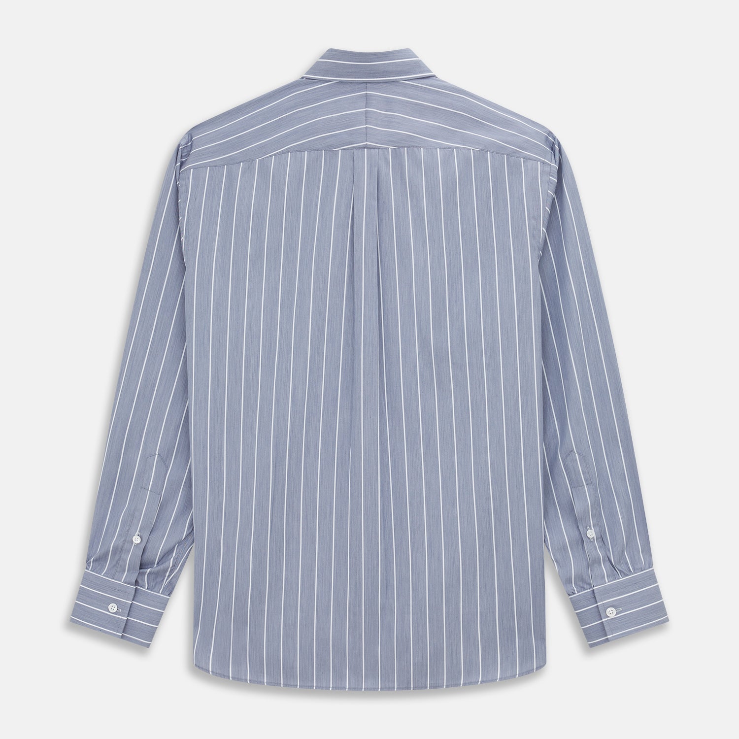 View 5 of product Pale Blue and White Pinstripe Cotton Blend Weekend Fit Finch Shirt