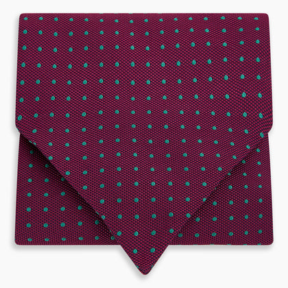 Green Micro Dot and Magenta Silk Cravat Image 4
