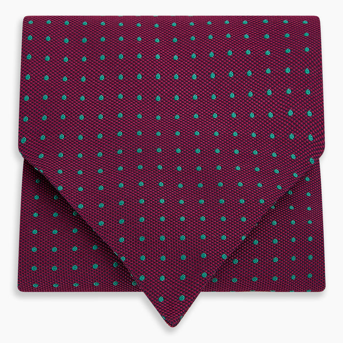 Green Micro Dot and Magenta Silk Cravat Image 4