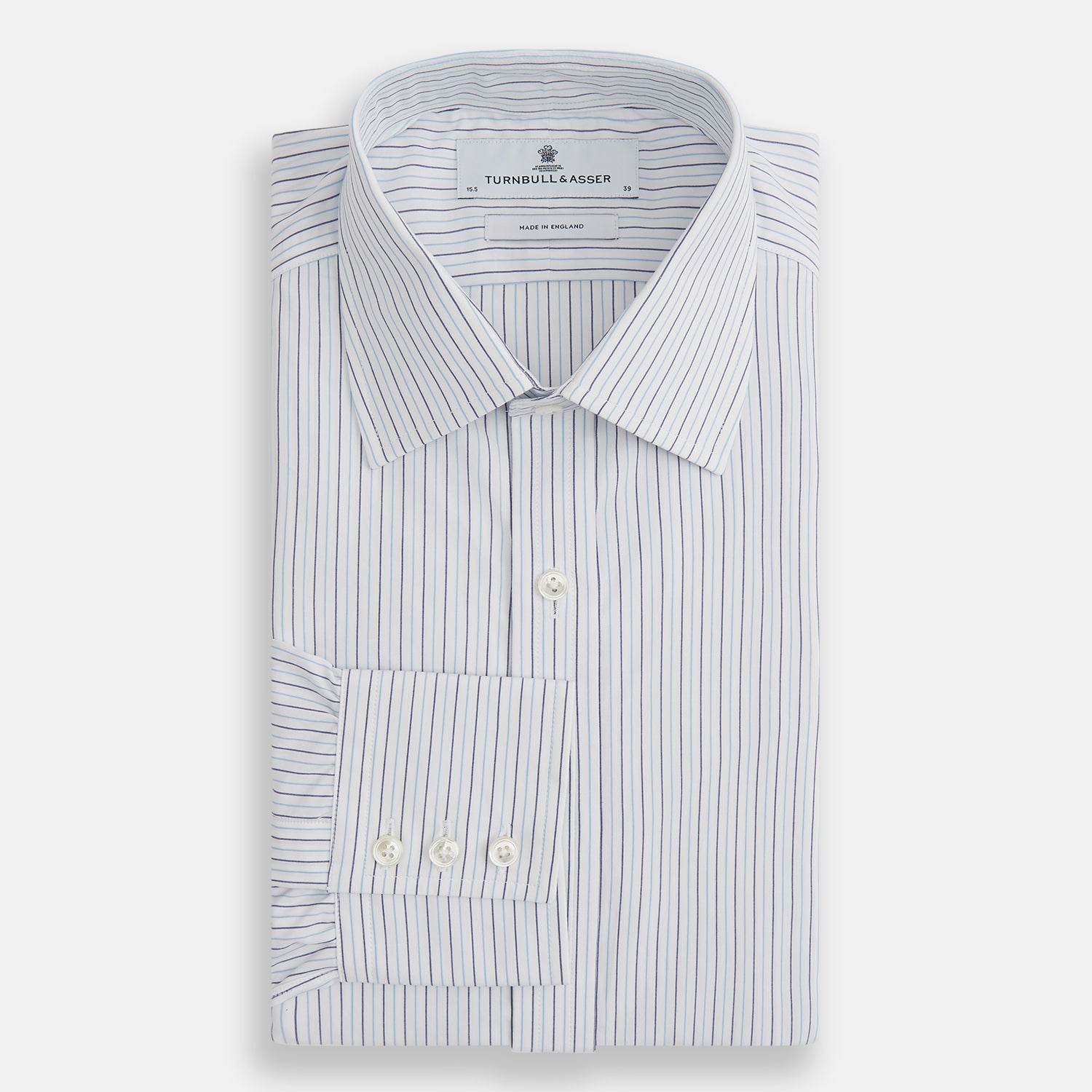 View 4 of product Blue Double Pinstripe Mayfair Shirt