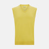 View 1 of product Canary Yellow Cashmere V-Neck Vest
