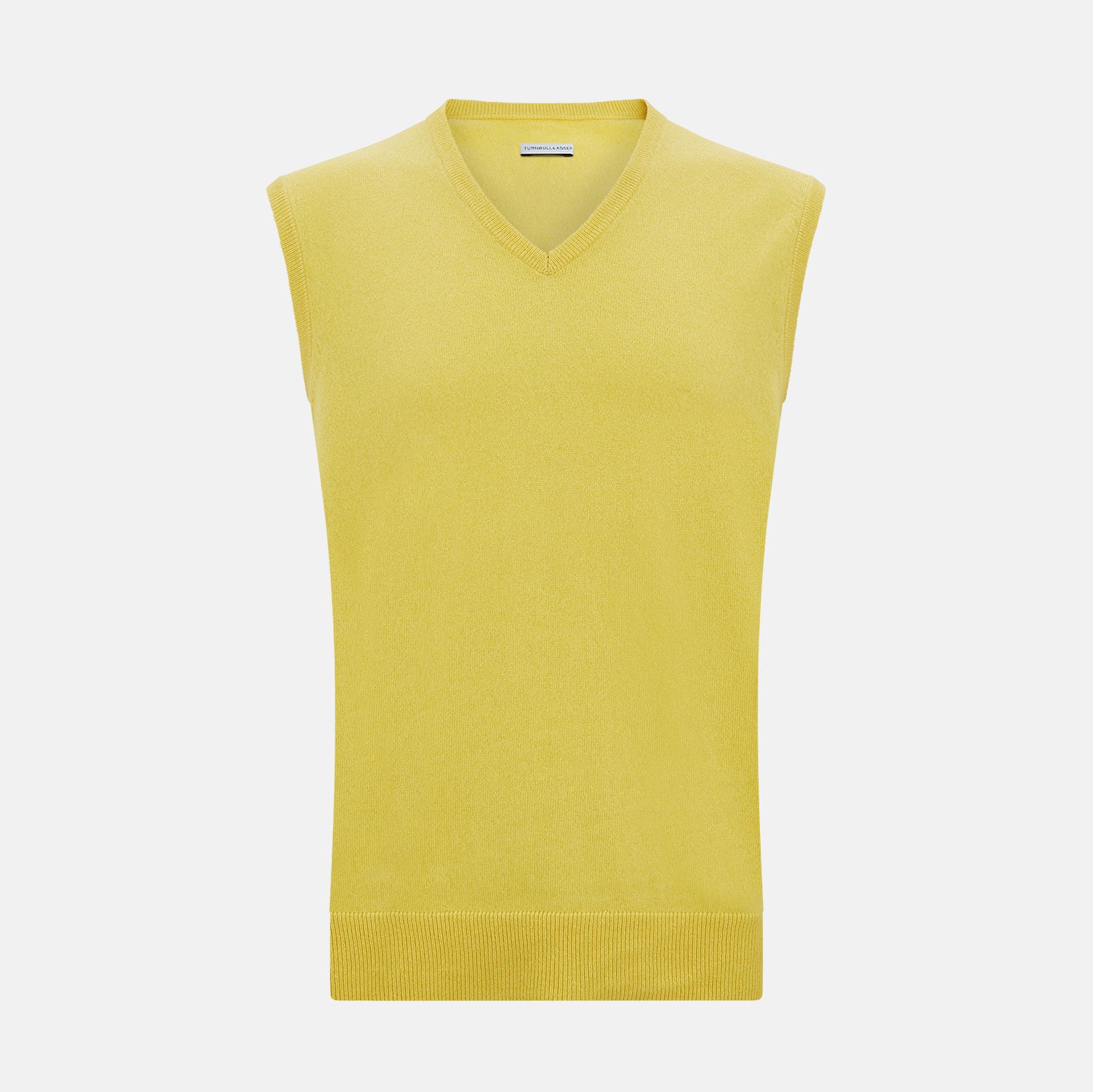 View 1 of product Canary Yellow Cashmere V-Neck Vest