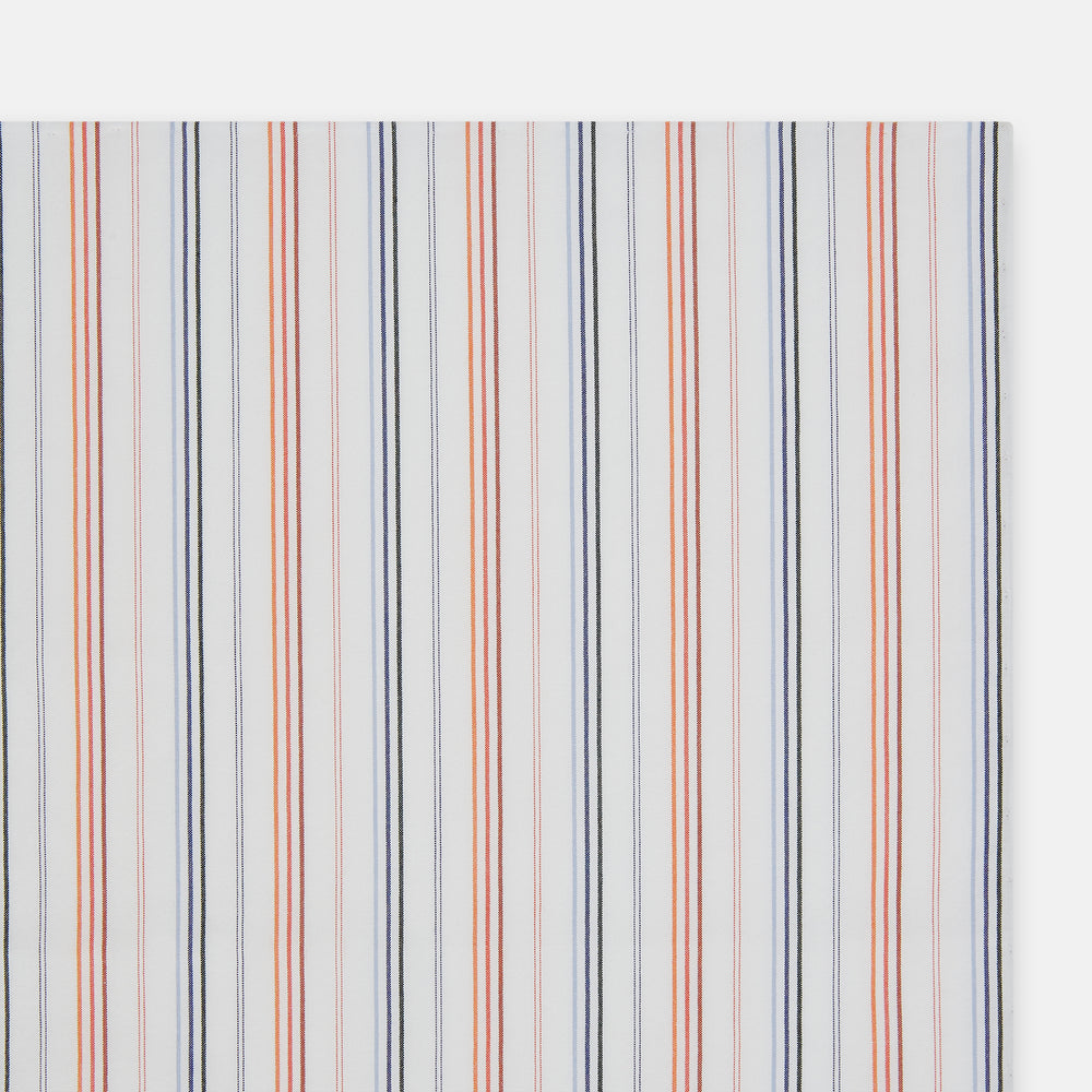 Hand Rolled Orange and Blue Multi Stripe Handkerchief