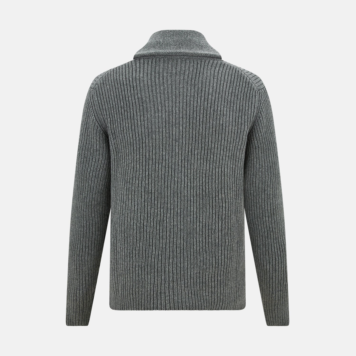 View 3 of product Grey Melange Cashmere Shawl Collar Cardigan