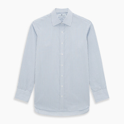 Navy and Blue Multi Check Mayfair Shirt Image 6