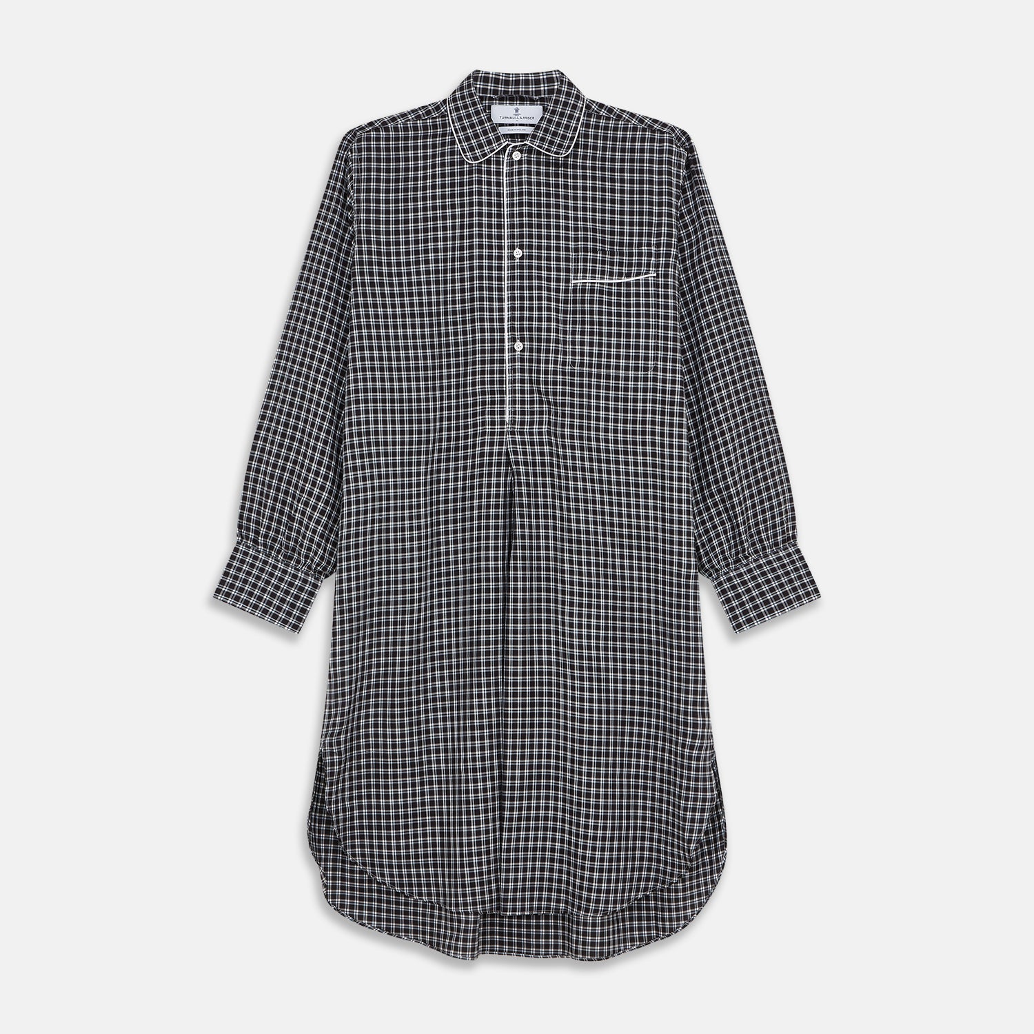 View 1 of product Black Multi Check Cotton Blend Sussex Nightshirt
