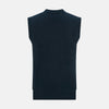 View 3 of product Dark Green Melange Cashmere Sleeveless Cardigan