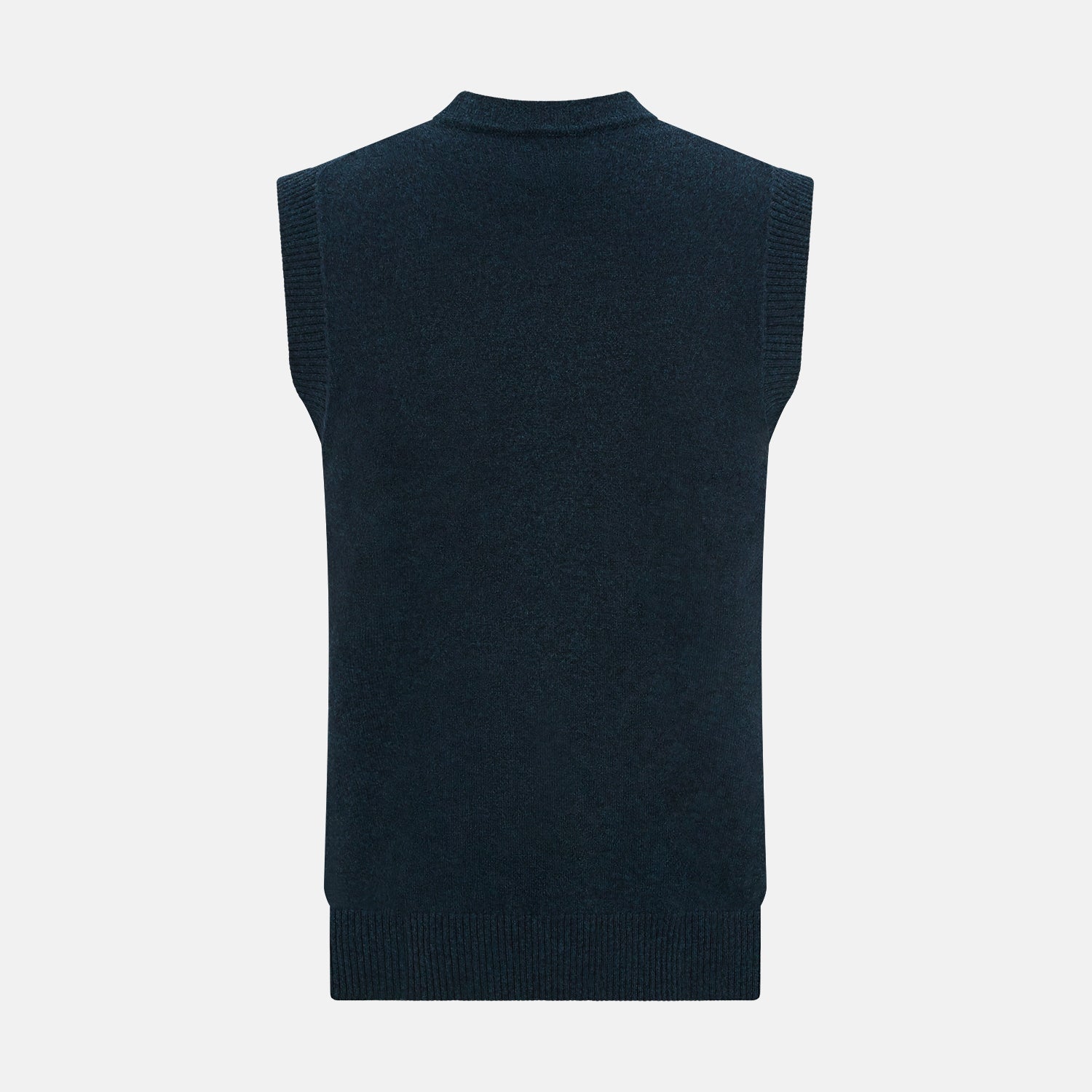 View 3 of product Dark Green Melange Cashmere Sleeveless Cardigan