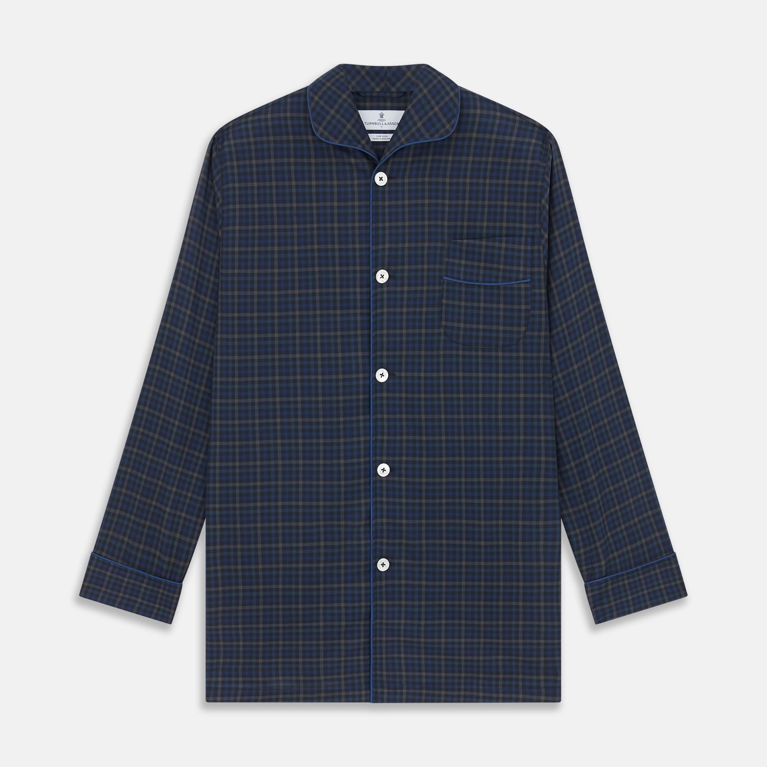 View 4 of product Blue Multi Check Wool Quin Pyjama Set