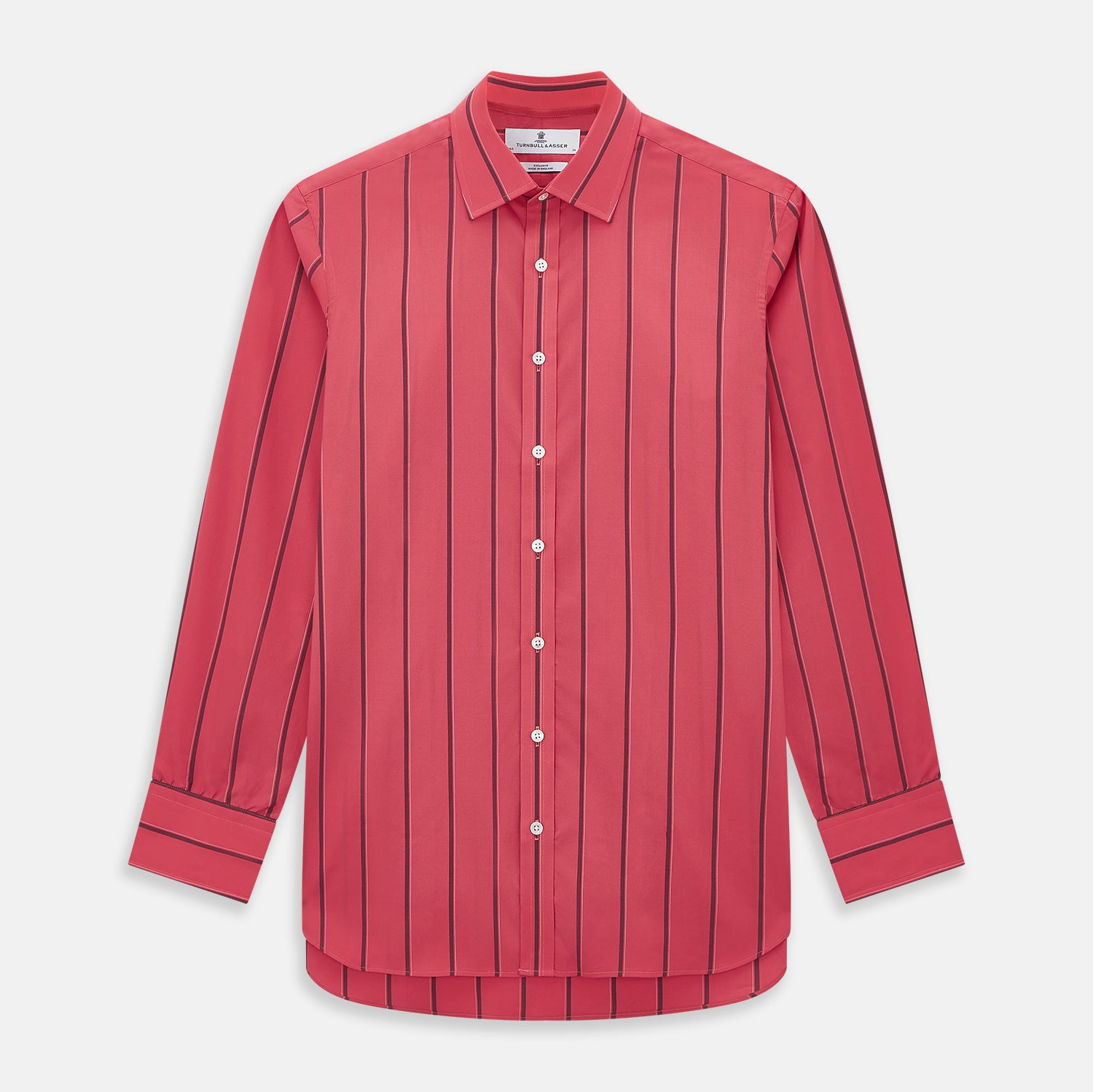 View 1 of product Coral Red Track Stripe Mayfair Shirt