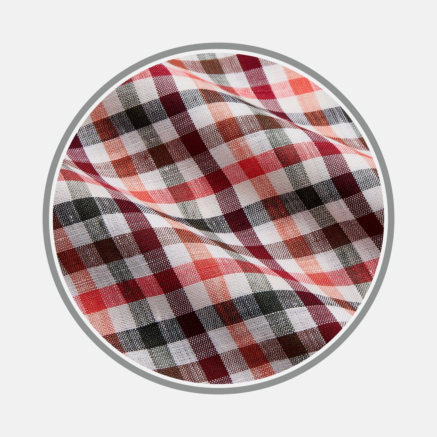 View 1 of product Red and Green Check Linen Blend Fabric