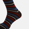 View 4 of product Dark Chocolate Striped Merino Wool Long Socks